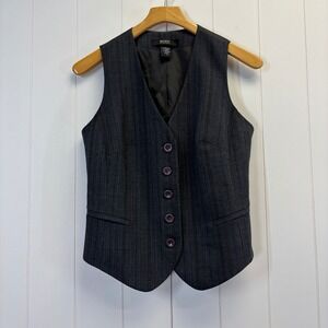 Body by Victoria Y2K Poetic Cinch Vest Women Size 8 Dark Academia Office Goth